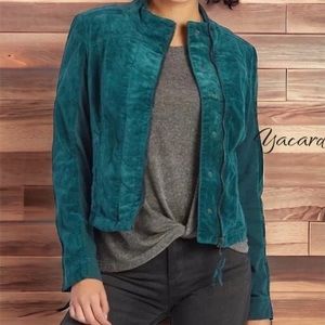 women’s Marrakech velvet emerald Moto jacket size s.